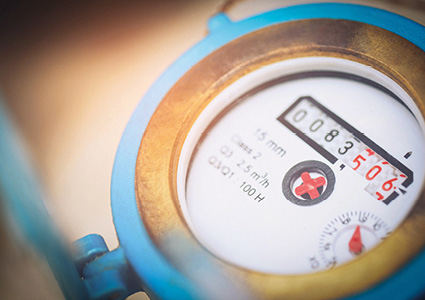 a close-up of a water meter