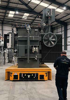 a large electrical transformer manufactured by Winder Power